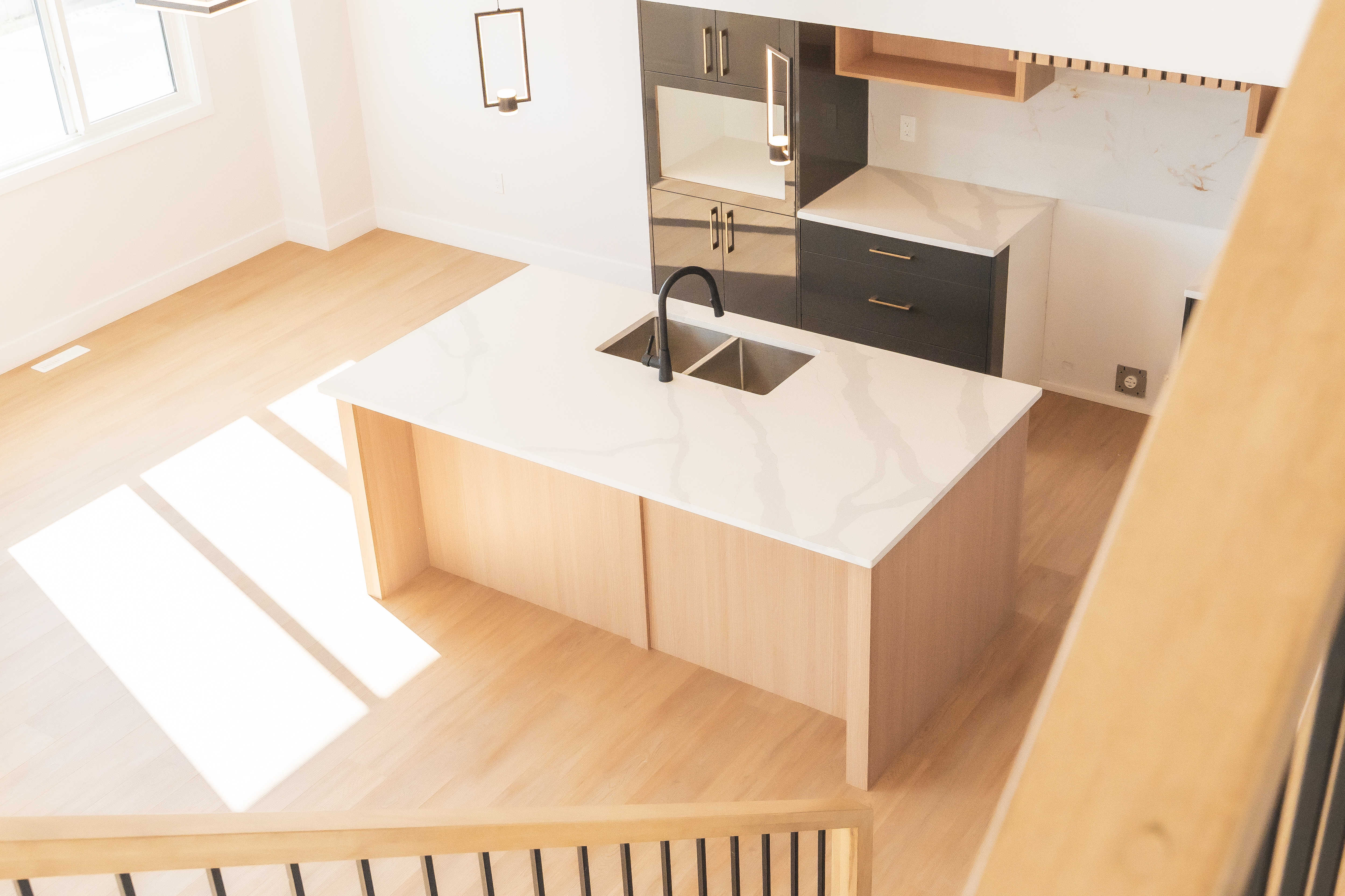 Wide angular view of full kitchen – ACE Custom Cabinets