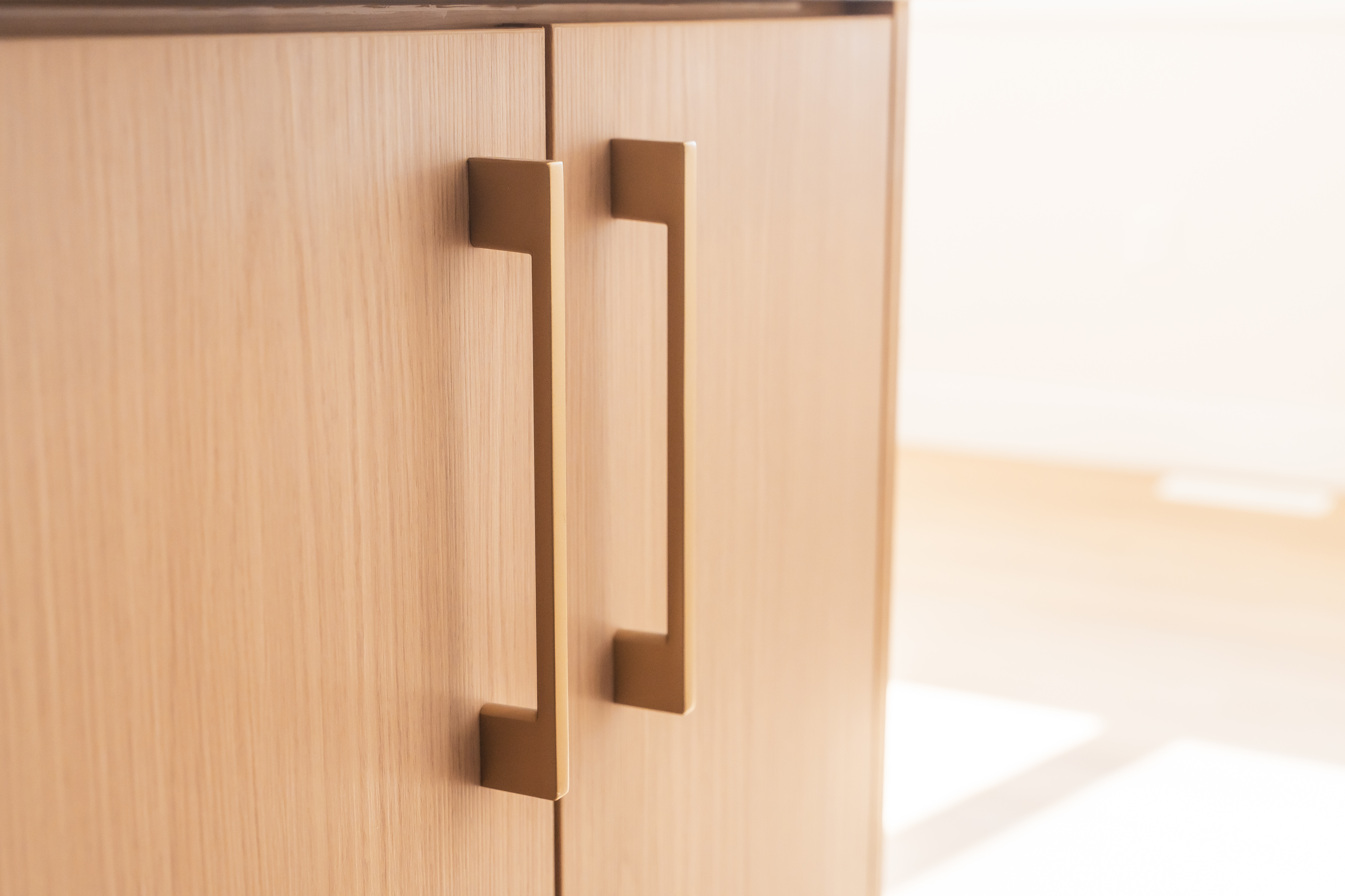 Full blue-themed kitchen with wood island – ACE Custom Cabinets