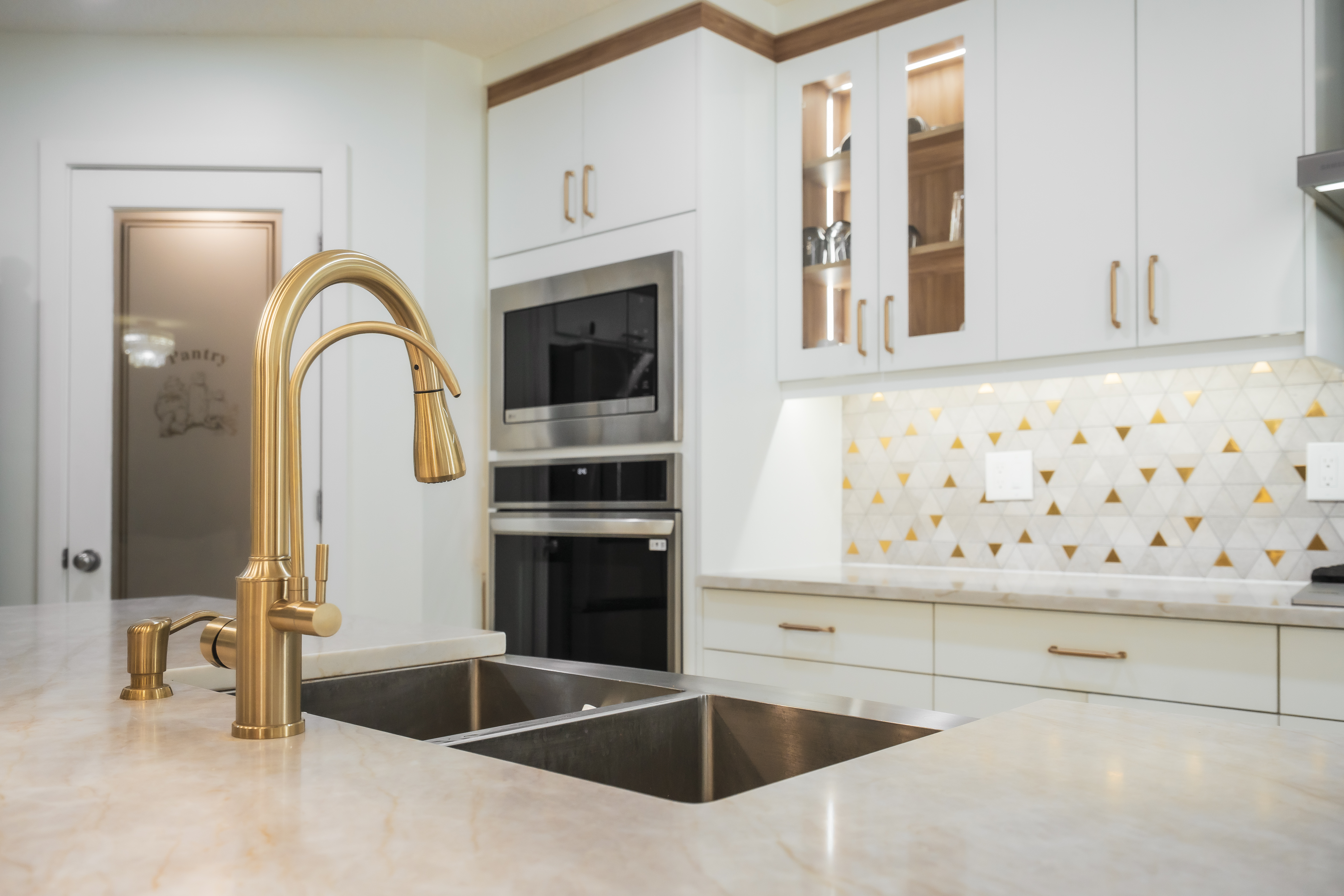 Wine cabinet with ambient lighting – ACE Custom Cabinets