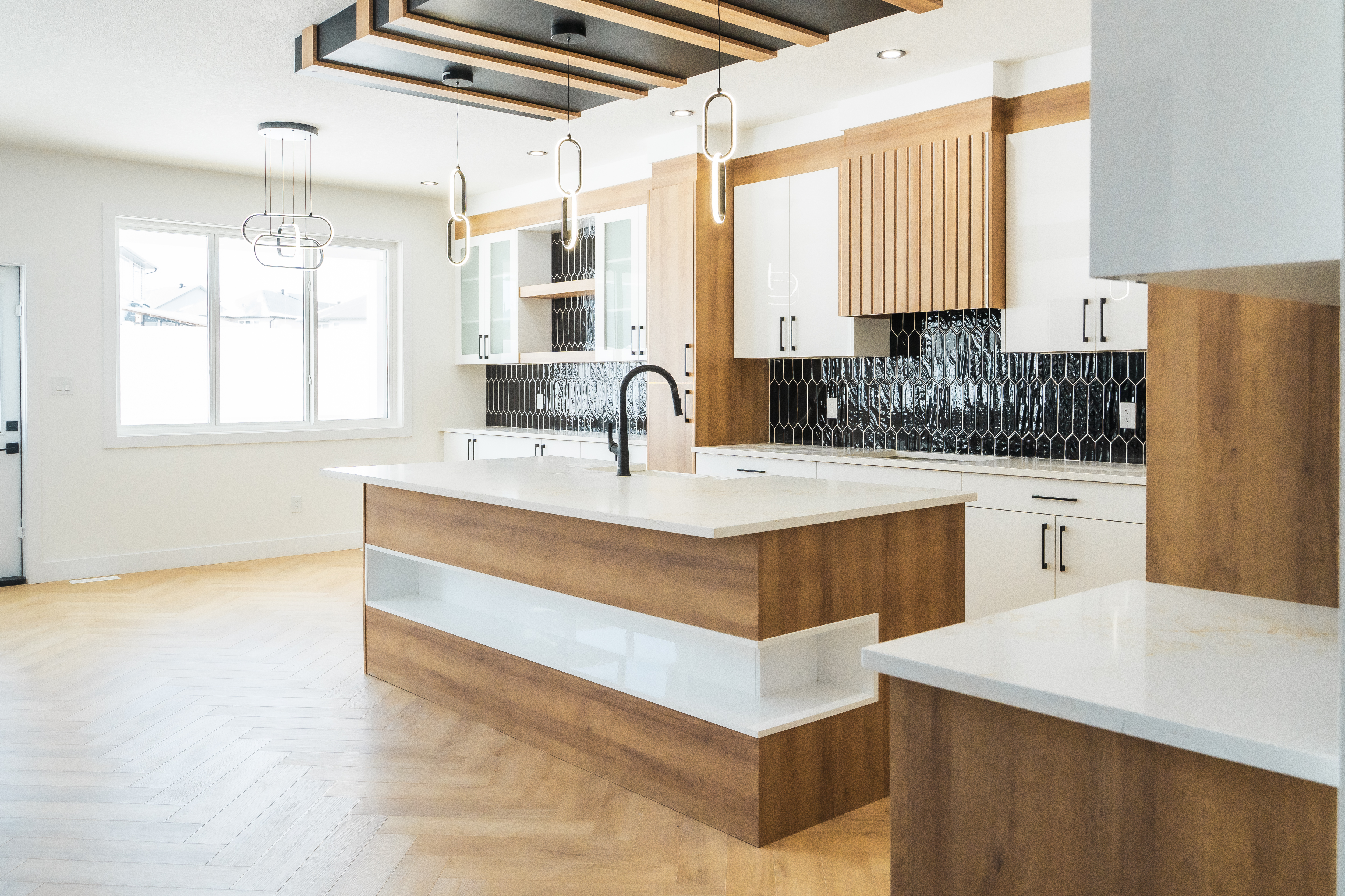 Premium kitchen with gold hardware and marble – ACE Custom Cabinets